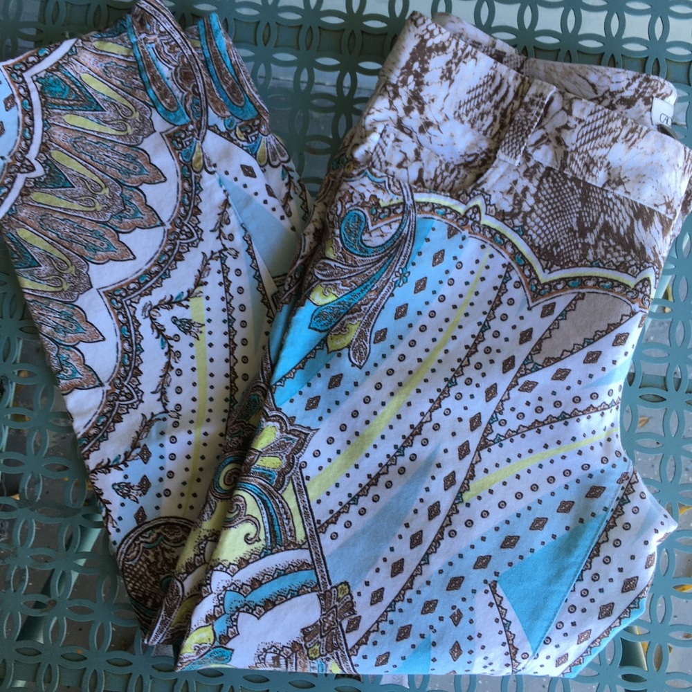 Cache Denim Multi-color Capris | Size 0 | NWOT